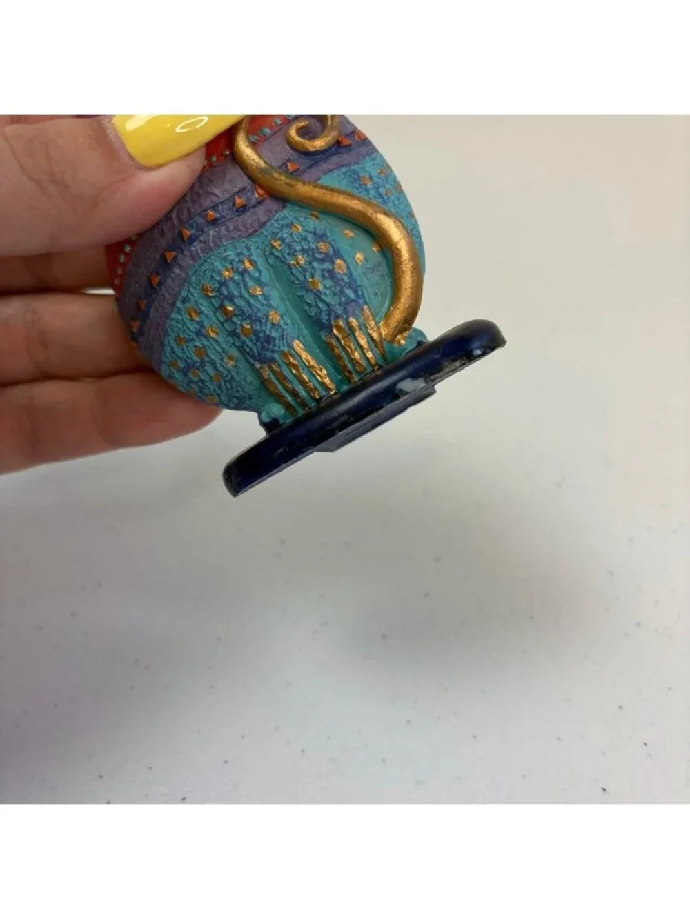 Laurel Burch Vintage 90s Colourful Resin Cats Lot of 2 Cat Lady Decor Red blue